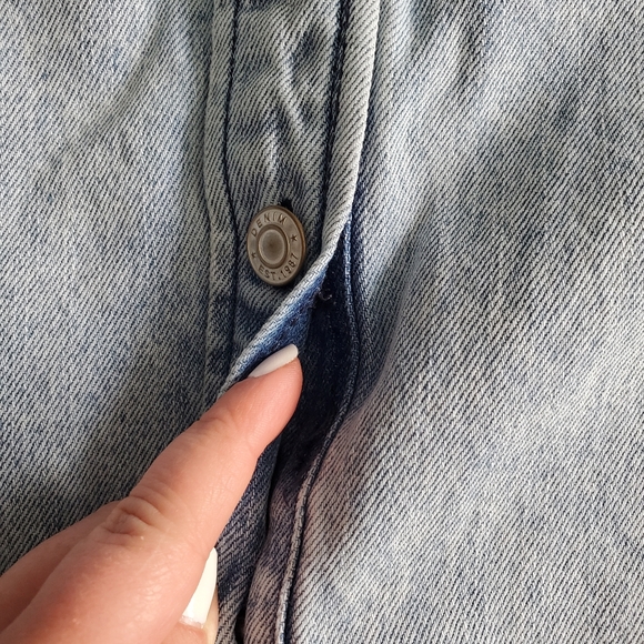 Meli Light Wash Button Front Denim Maxi Skirt - Picture 8 of 9